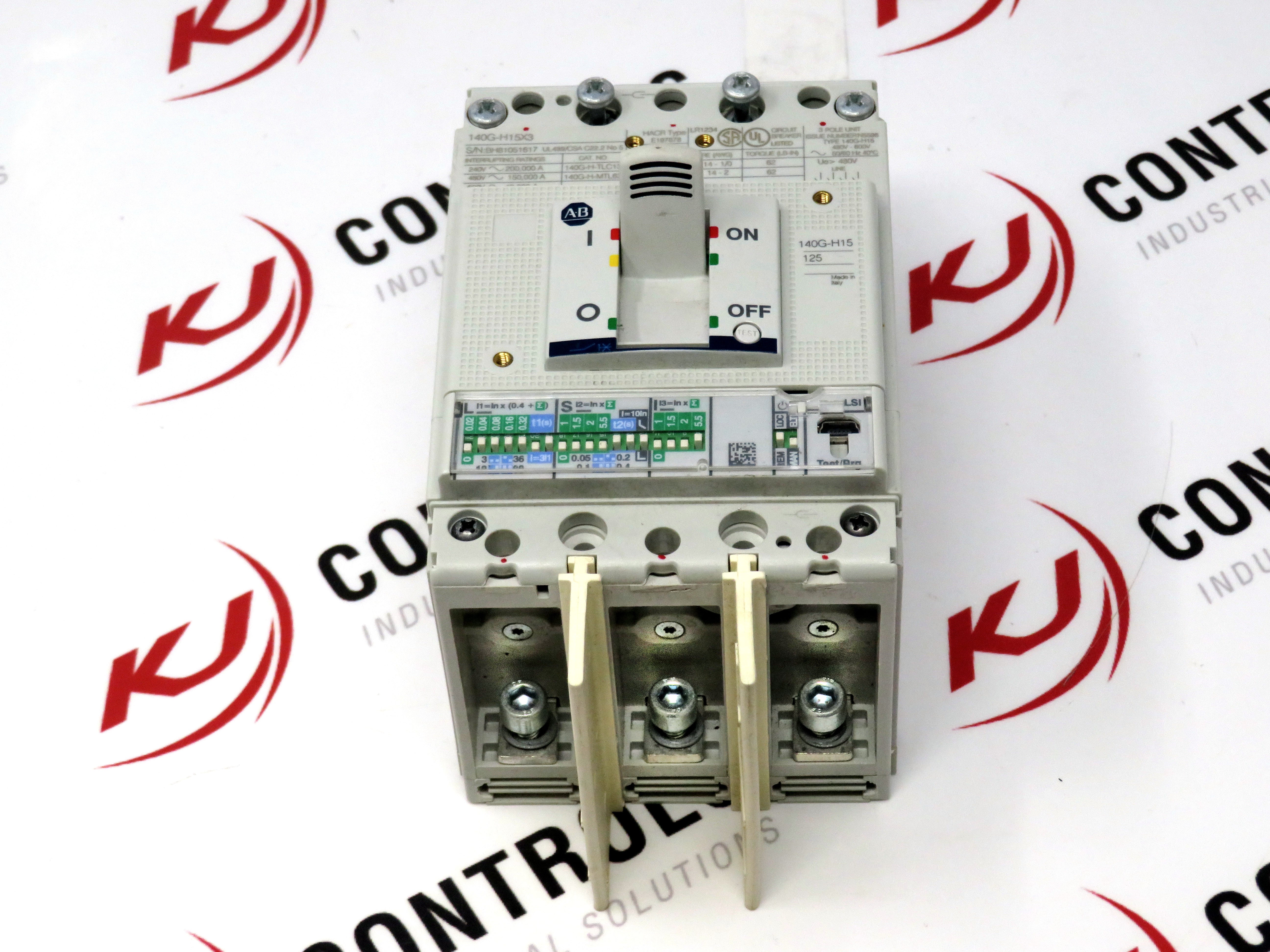 Allen-Bradley 140G-H15X3 125A Circuit Breaker 140G-HTH3-C60 LSI Trip - No Cover