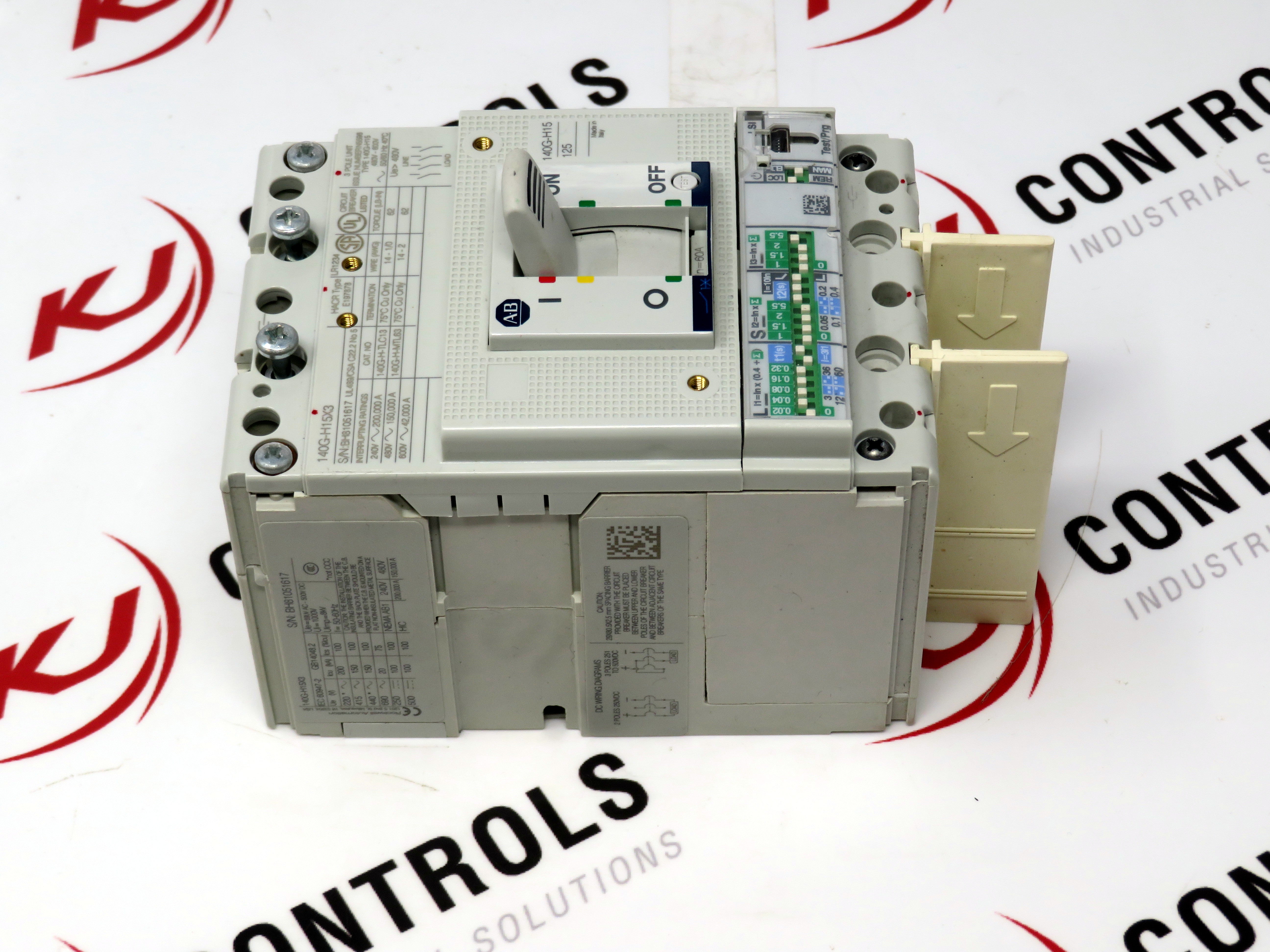 Allen-Bradley 140G-H15X3 125A Circuit Breaker 140G-HTH3-C60 LSI Trip - No Cover