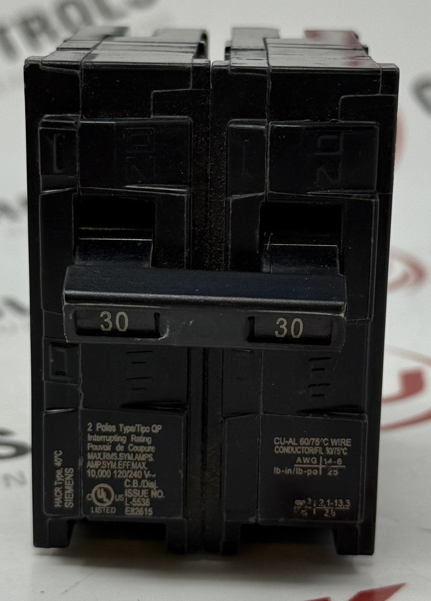 Siemens Q230 30A 2-Pole Plug-In Circuit Breaker 120/240VAC1