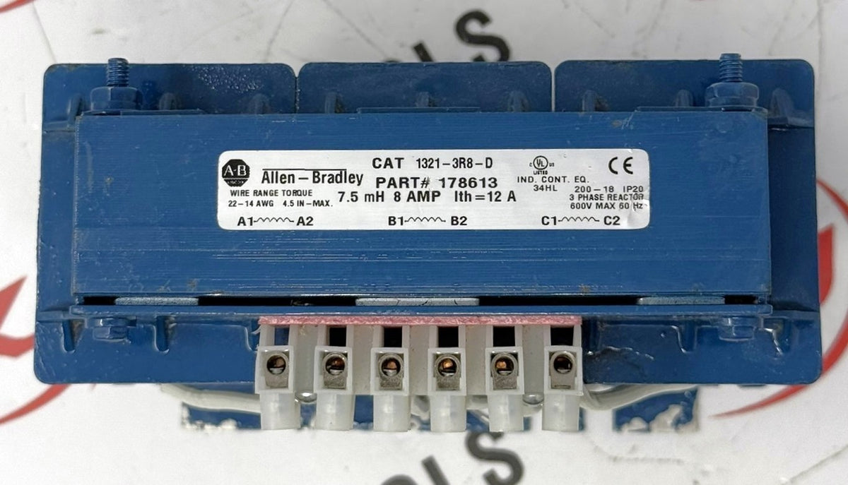 Allen-Bradley 1321-3R8-D 3-Phase Line Reactor 8A 7.5mH 480VAC1