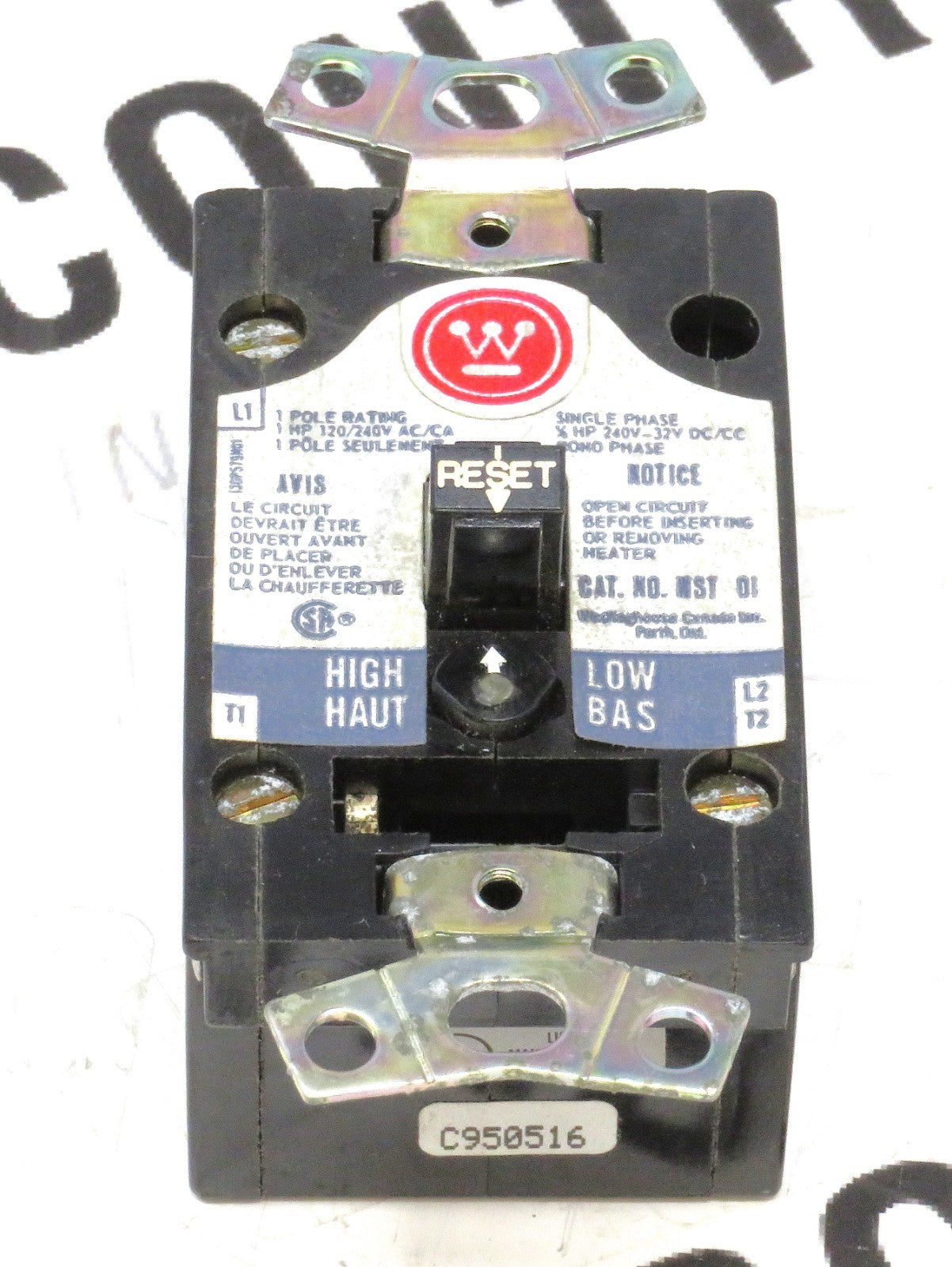 Eaton Westinghouse MST01 Manual Motor Starter 1HP 120/240VAC 32VDC 1-Pole1
