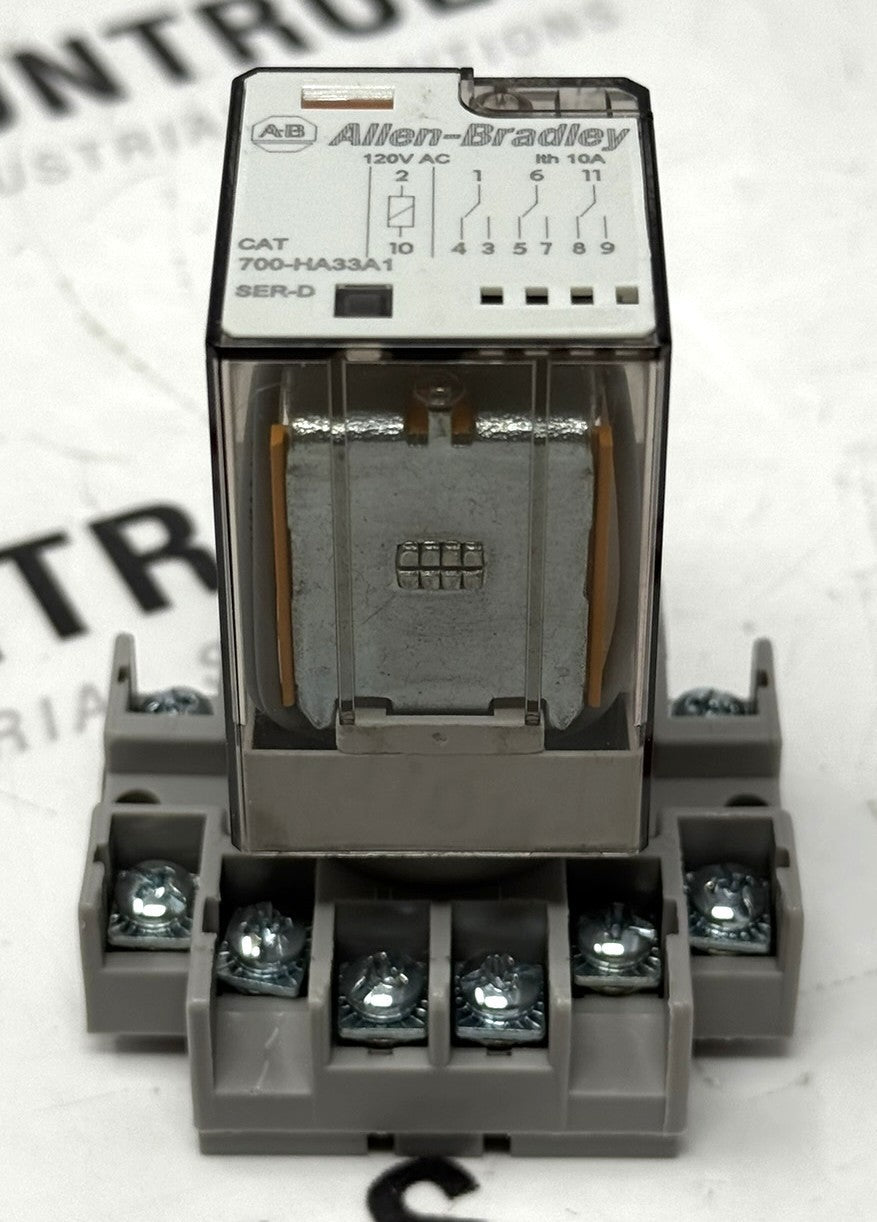 Allen-Bradley 700-HA33A1 Tube Base Relay 3PDT 10A 120VAC0