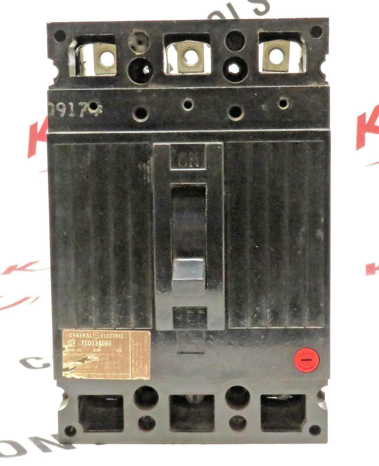 GE TED134060 Circuit Breaker 60A 3-Pole 480VAC Thermal Magnetic Bolt-On0