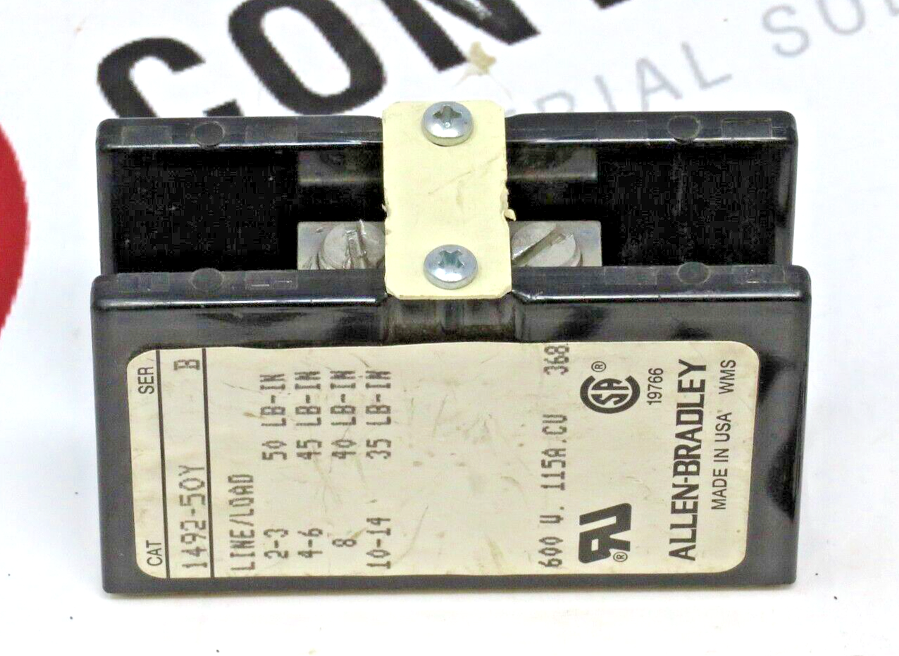 Allen-Bradley 1492-50Y 1-Pole 115A Power Distribution Block