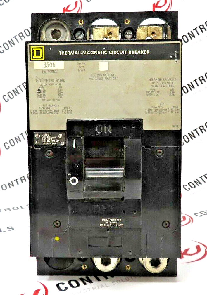 Schneider Electric Square D LAL36350 350A 3PL 600VAC Molded Case Circuit Breaker
