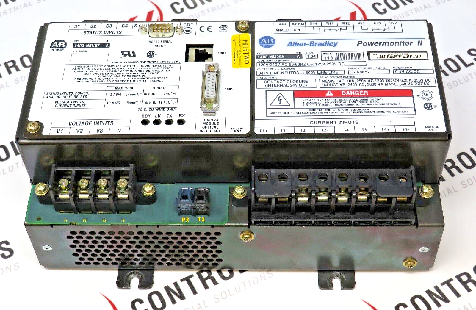 Allen-Bradley 1403-MM05A Powermonitor II Display/1403-NENE Communication Module