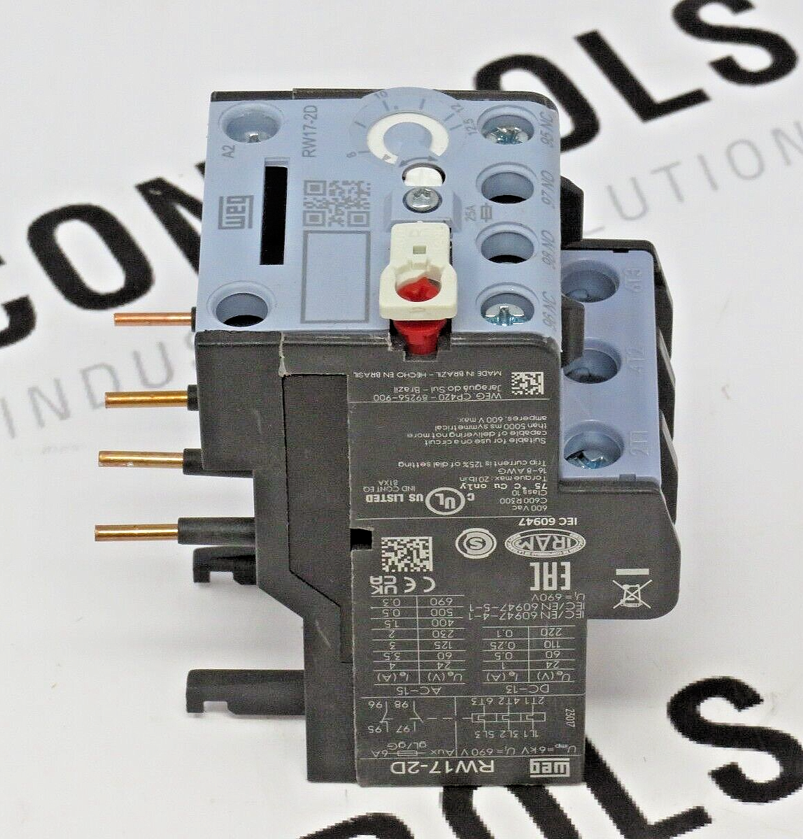 WEG RW17-2D Thermal Overload Relay, 11-17A, Class 10, Direct Mount