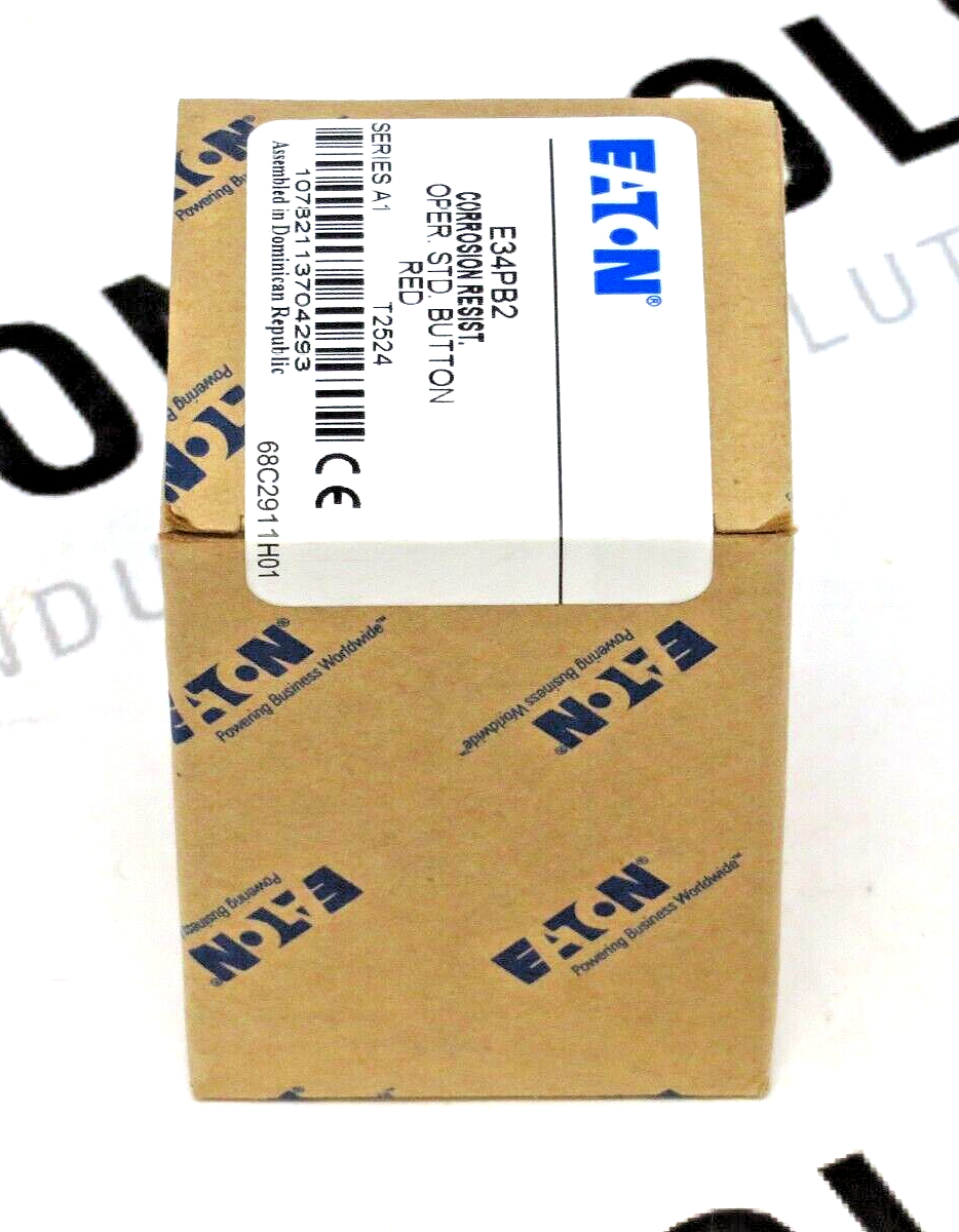 Eaton E34PB2 30.5mm Corrosion-Resistant Flush Red Pushbutton Operator
