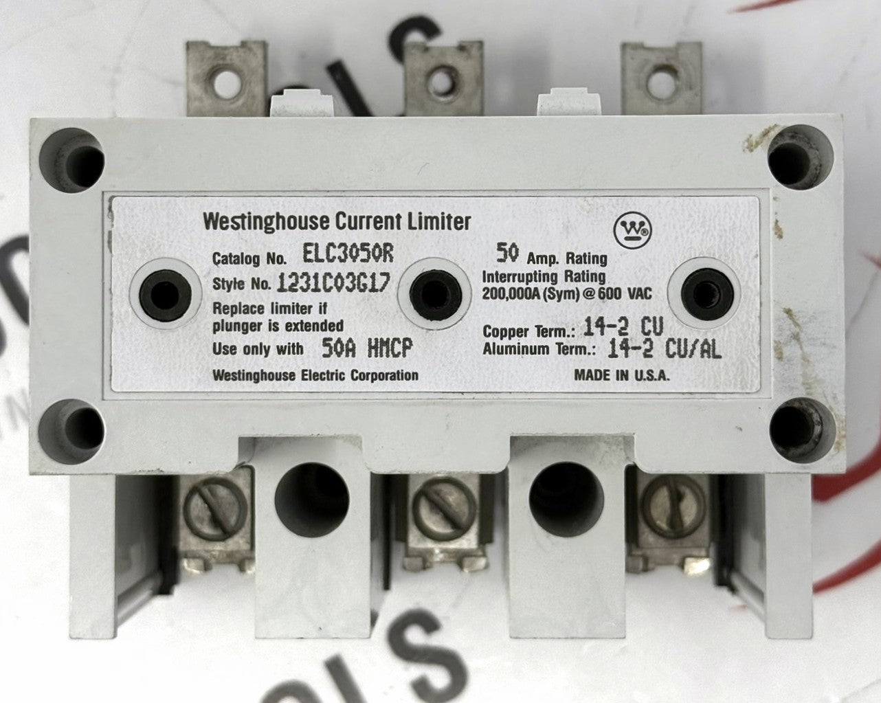 Westinghouse ELC3050R 50A 600V Current Limiter0