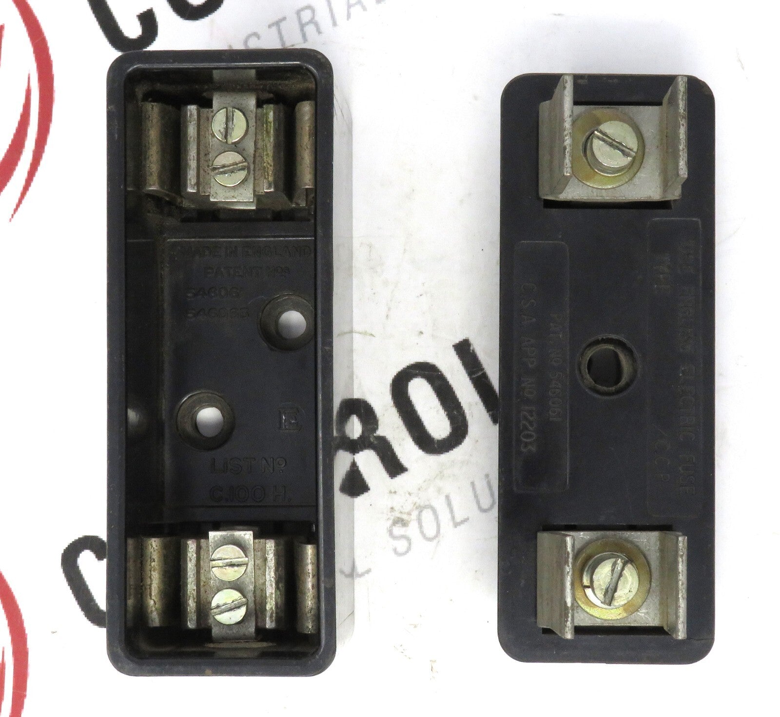 English Electric C100 100A 600V HRCII Fuse Holder C.C.P. Type - Made in England1