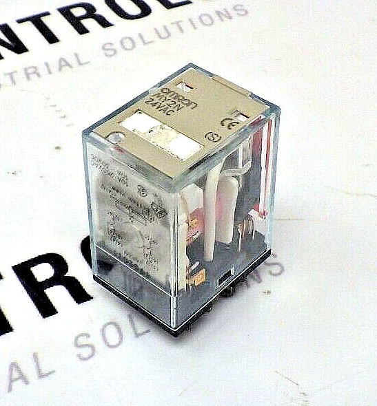 Omron MY2N-24VAC-S 8-Pin DPDT 10A Relay 24V AC with LED and Mechanical Indicator