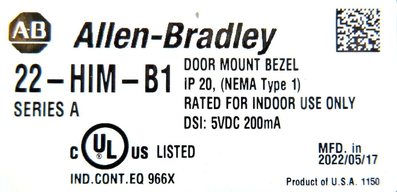 Allen-Bradley 22-HIM-B1 Powerflex IP20 NEMA 1 Series A Door Mount Bezel Kit