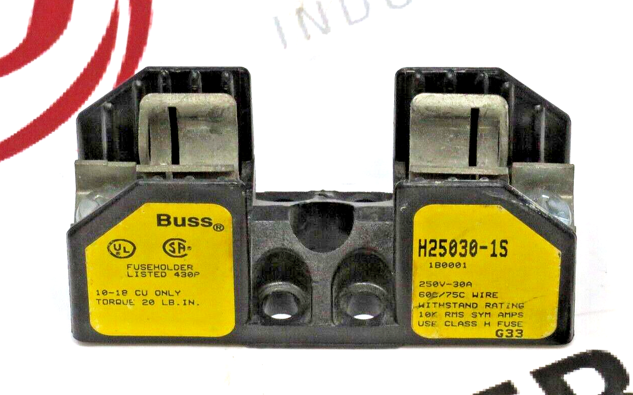 Eaton Bussmann H25030-1S 30A 250V 1-Pole Class H Fuse Block with Screw Terminal