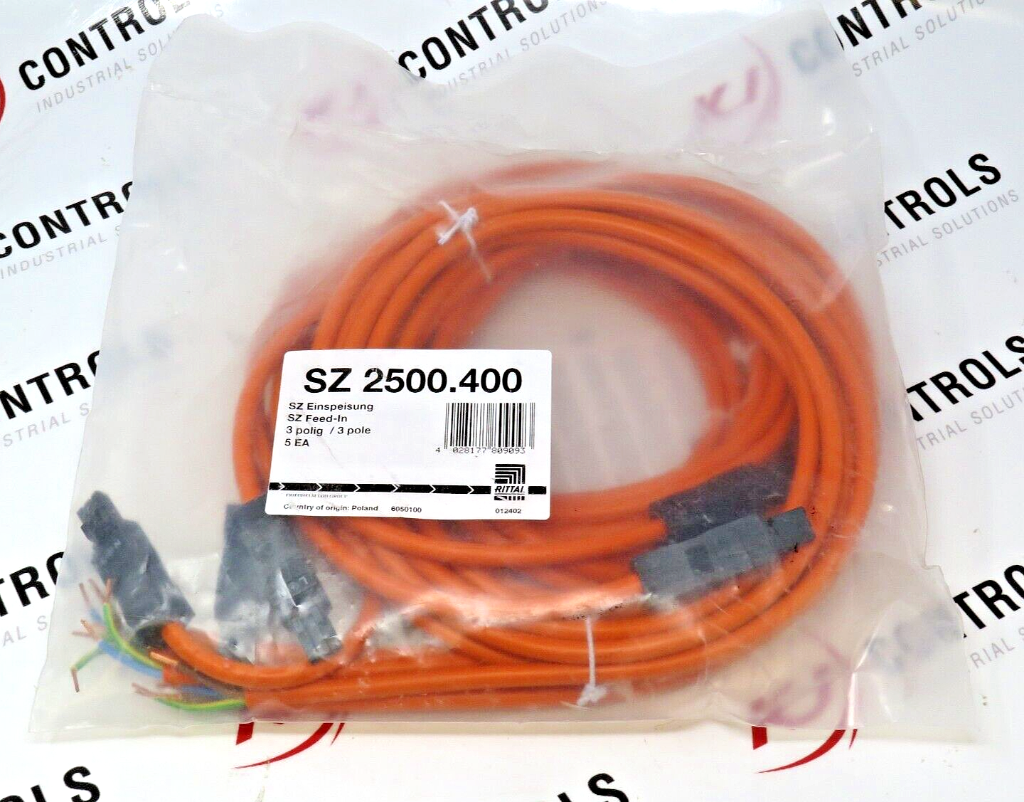 Rittal SZ 2500.400 Connection Cable for LED System Light, 3-Pole, 3m (Lot of 5)