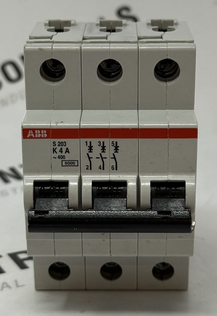 ABB S203-K4 3-Pole Miniature Circuit Breaker 4A1