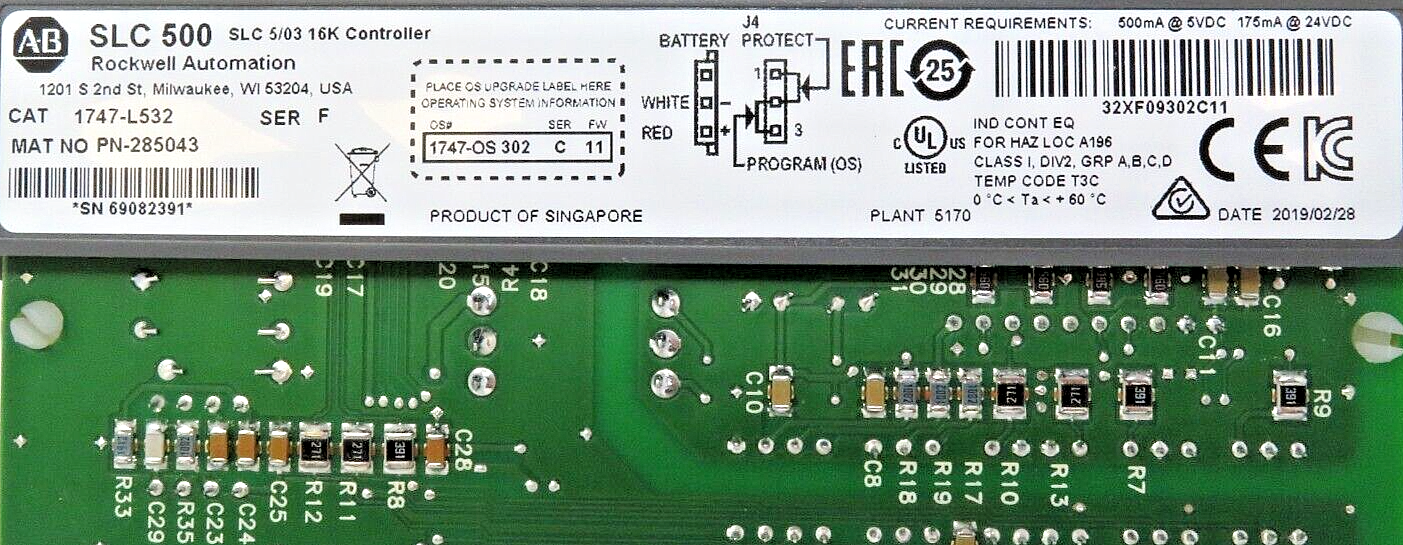 Allen-Bradley 1747-L532 Series F SLC 5/03 16K Controller