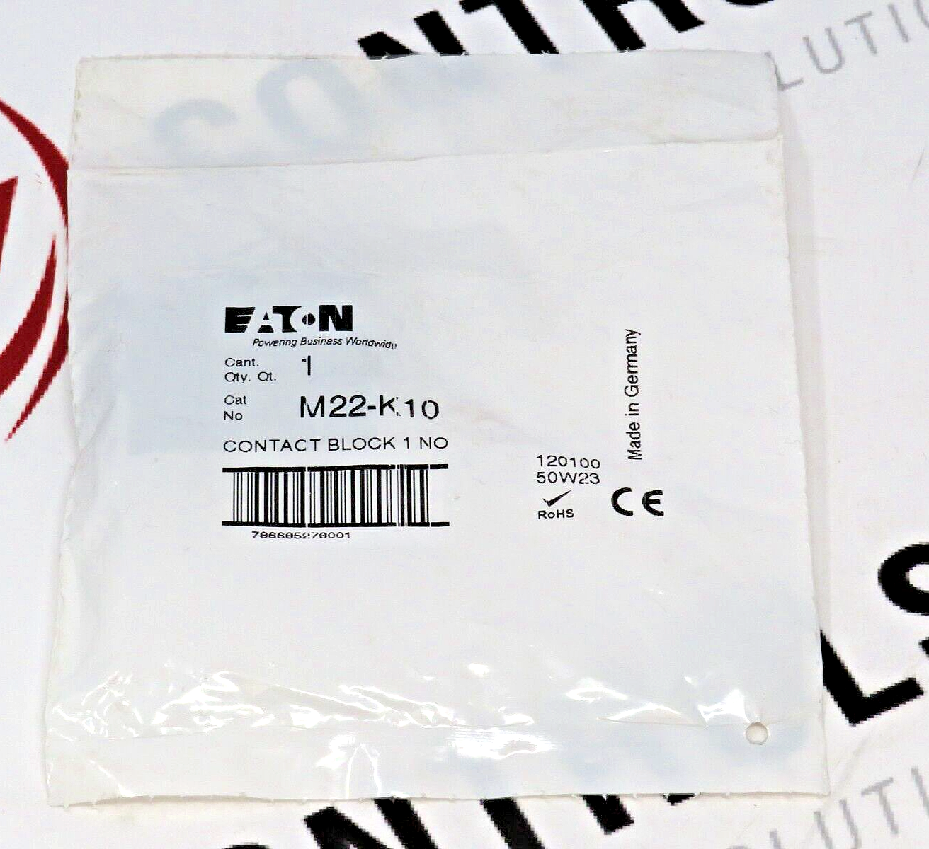 Eaton M22-K10 Contact Block, 22.5mm, 1NO, Screw Terminals