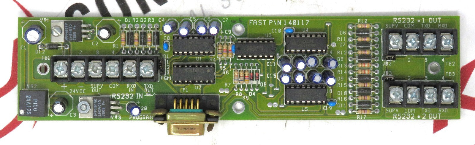 FAST 140117 RS232 Dual Output Supervised Fire Alarm Interface PCB Board0