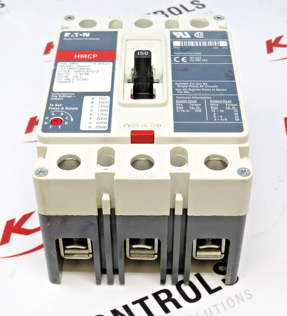 Eaton HMCP150U4C Series C 150A 3-Pole Motor Circuit Protector