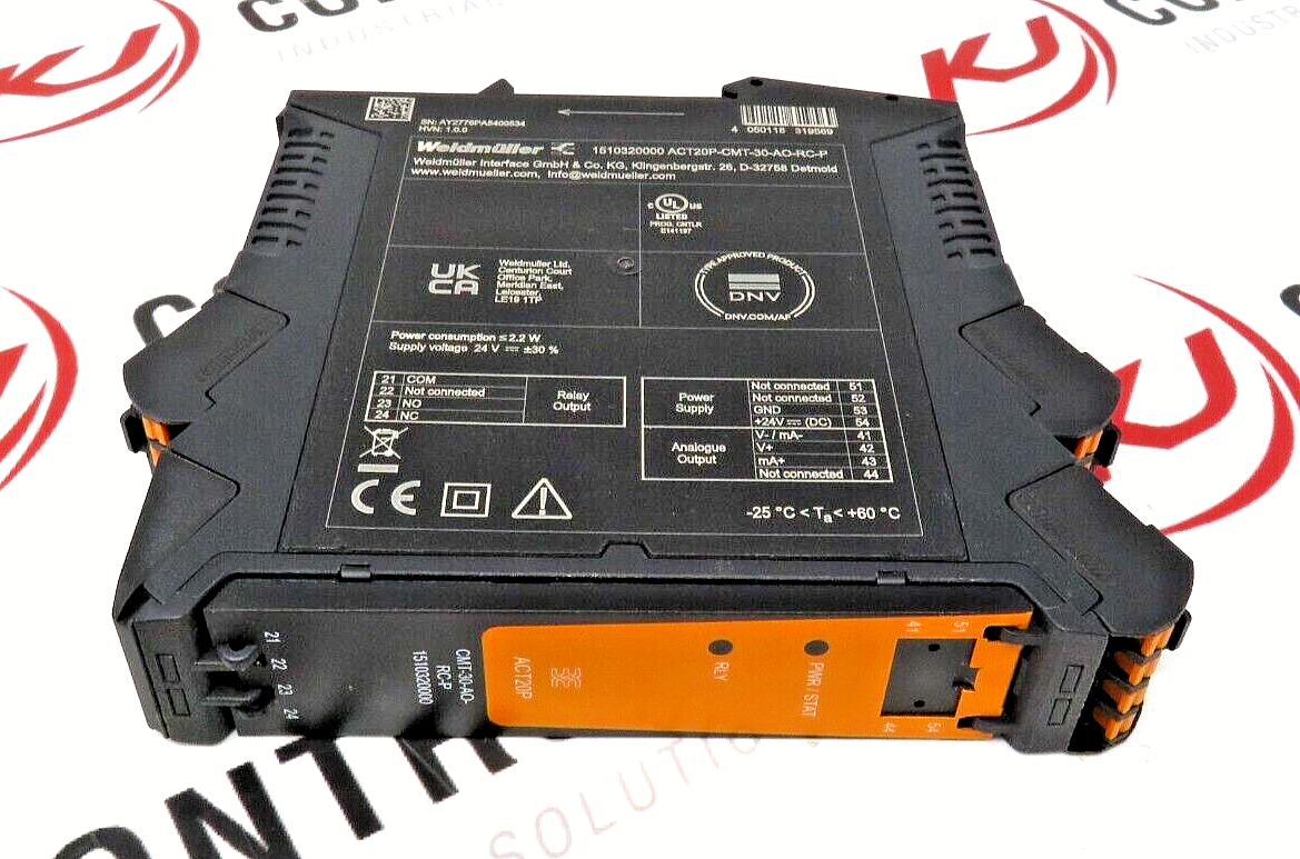Weidmüller ACT20P-CMT-30-AO-RC-P 30A Current Transducer w/ Relay, Push-in Conn
