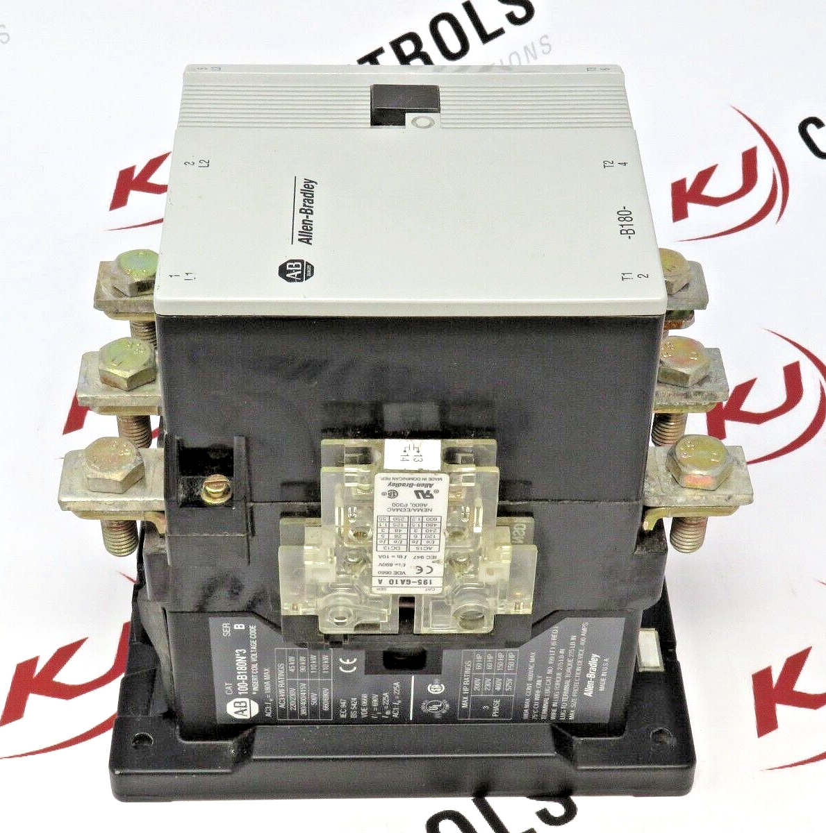 Allen-Bradley 100-B180ND3 Contactor, 3-Pole, 120V Coil, 180A, 600V