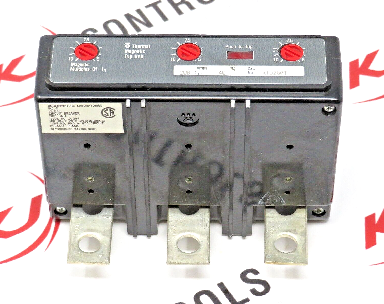 Westinghouse KT3200T 200A Thermal Magnetic Circuit Breaker Accessory Trip Unit
