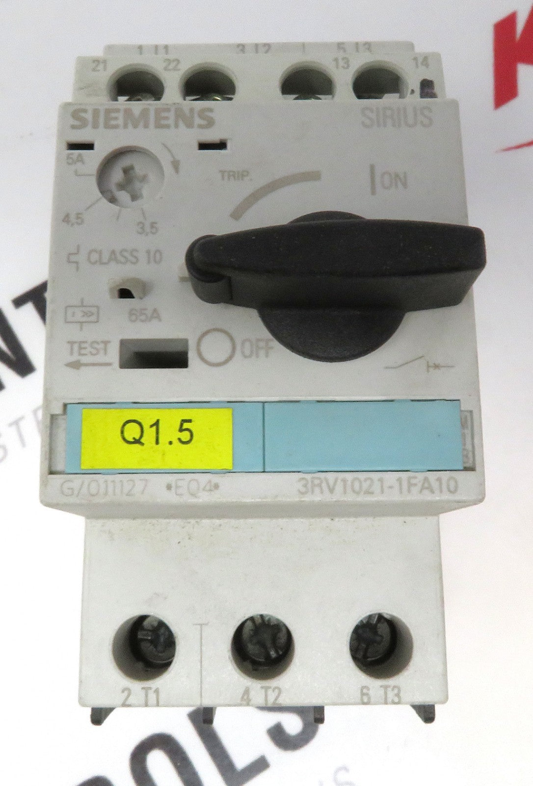 Siemens 3RV1021-1FA10 Circuit Breaker S0 3P 3.5-5A 400/690VAC 50/60Hz2