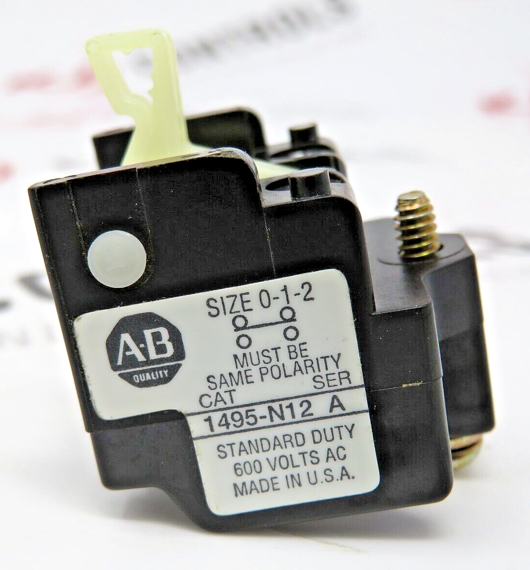 Allen-Bradley 1495-N12 Size 0-1-2 1NO / 1NC Auxiliary Contact Block
