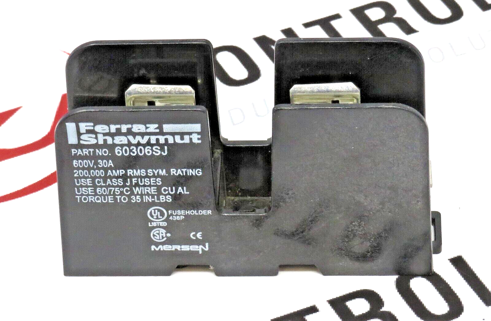 Mersen Ferraz Shawmut 60306SJ 600V 30A 1-Pole Class J Fuse Block