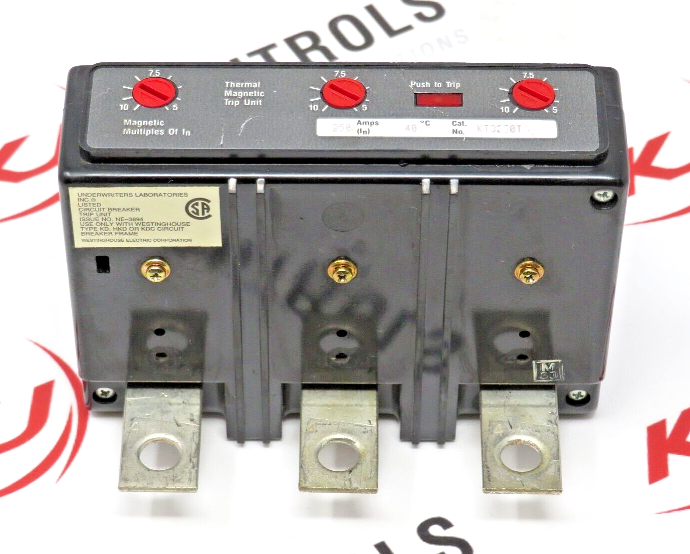 Westinghouse KT3250T 250A Thermal Magnetic Circuit Breaker Accessory Trip Unit