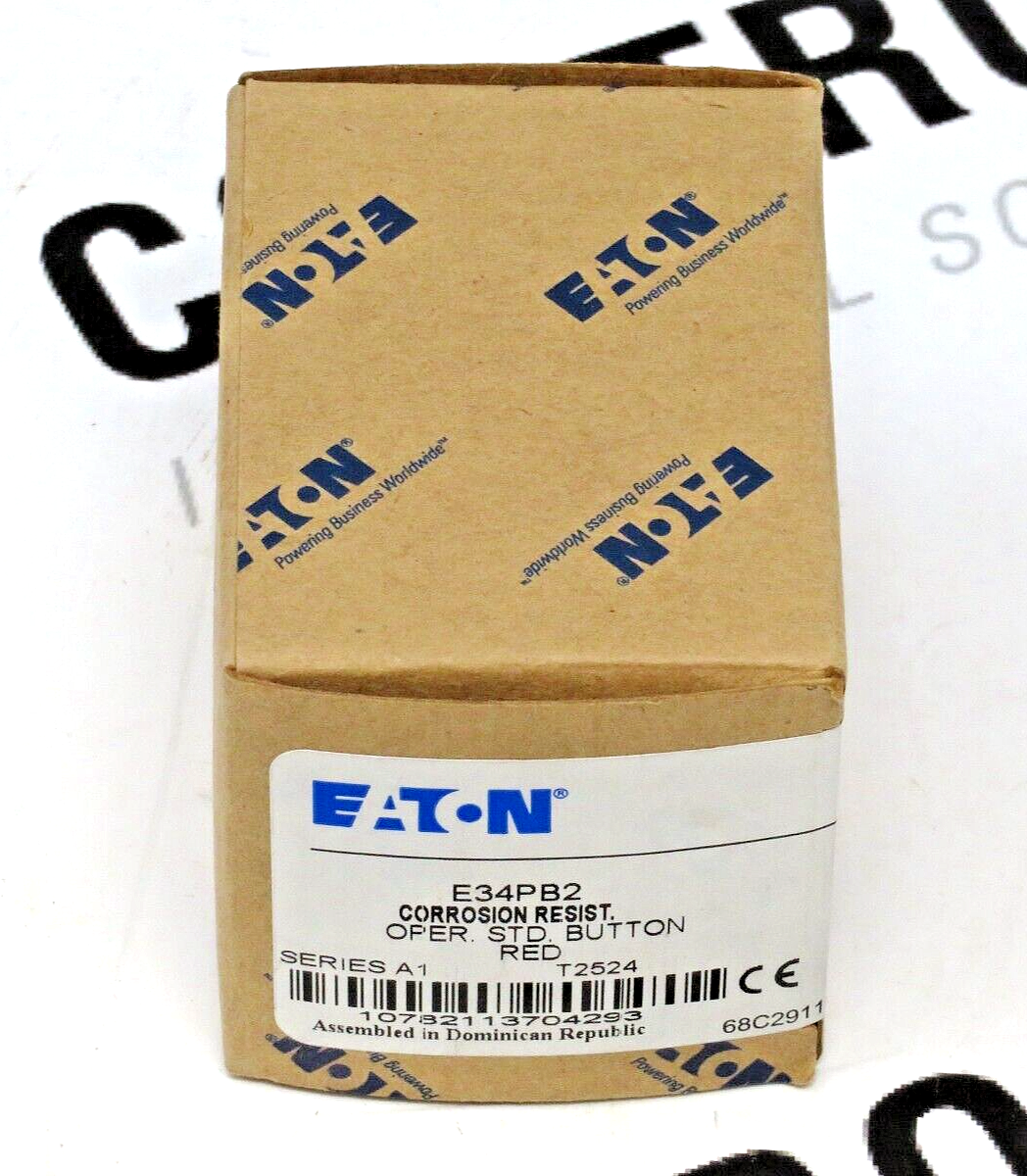 Eaton E34PB2 30.5mm Corrosion-Resistant Flush Red Pushbutton Operator