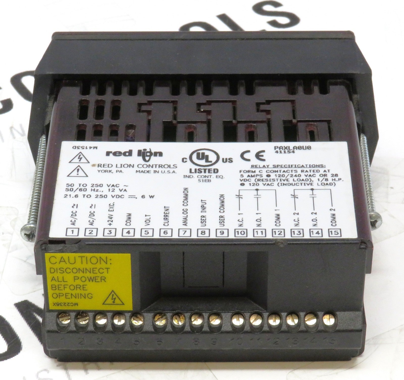 Red Lion PAXA0U0 Digital Panel Voltmeter 5-Digit 0-200VDC LED Display 92x45mm1