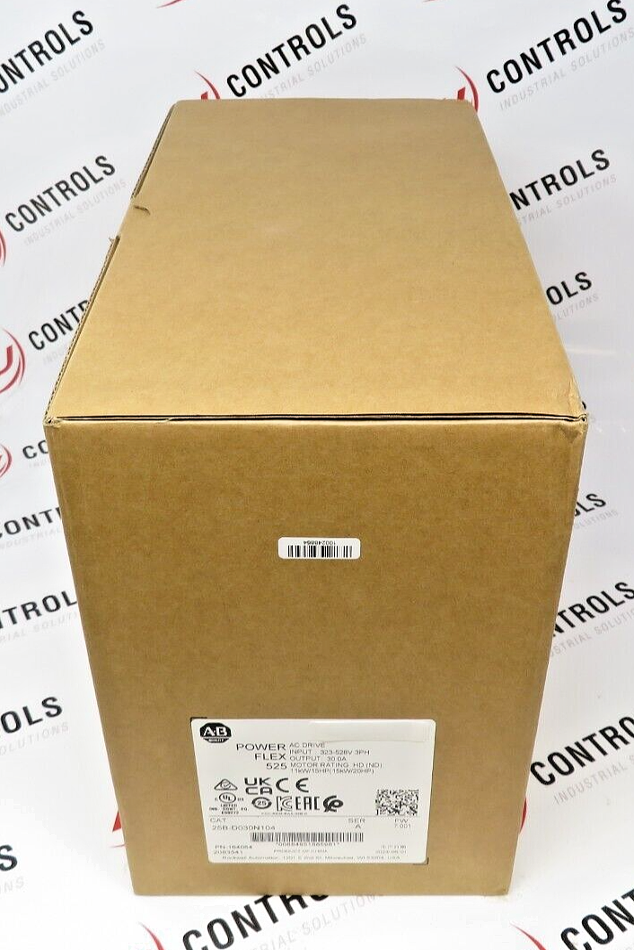 Allen-Bradley PowerFlex 525 25B-D030N104 AC Drive, 480V, 30A, 20HP