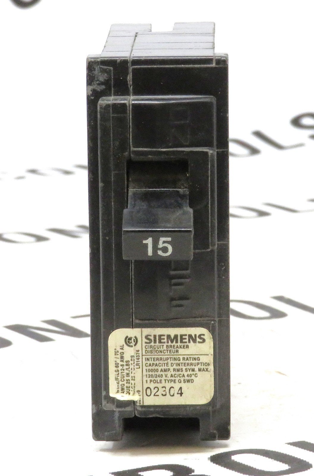 Siemens Q115 Type Q 15A 1-Pole 120/240V Circuit Breaker SWD Rated0