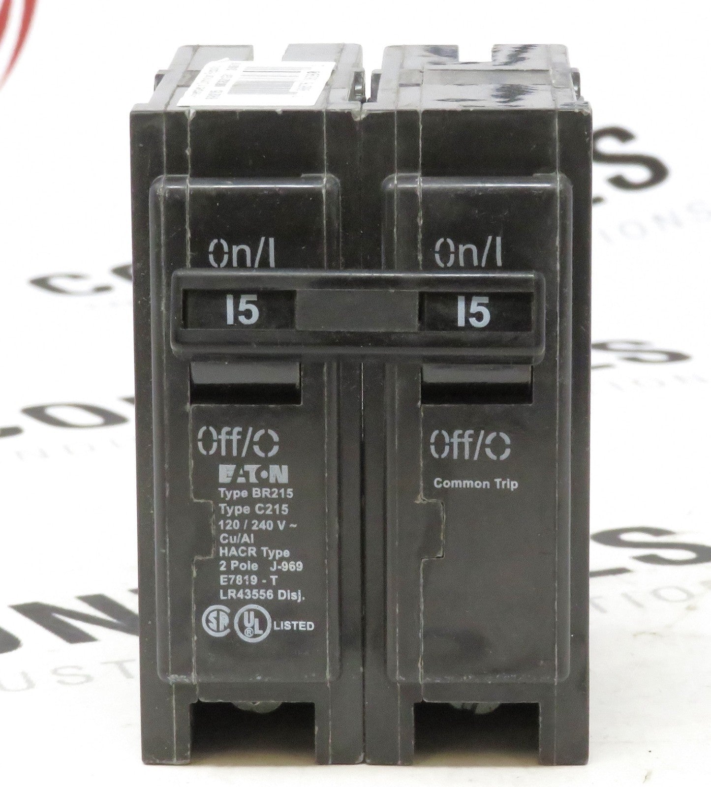 Eaton BR215 2-Pole 15A Circuit Breaker Type BR 120/240V Plug-On0