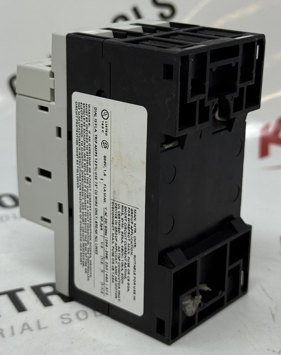 Siemens 3RV1011-1AA15 Adjustable Circuit Breaker 1.1-1.6A 690V 3-Pole1