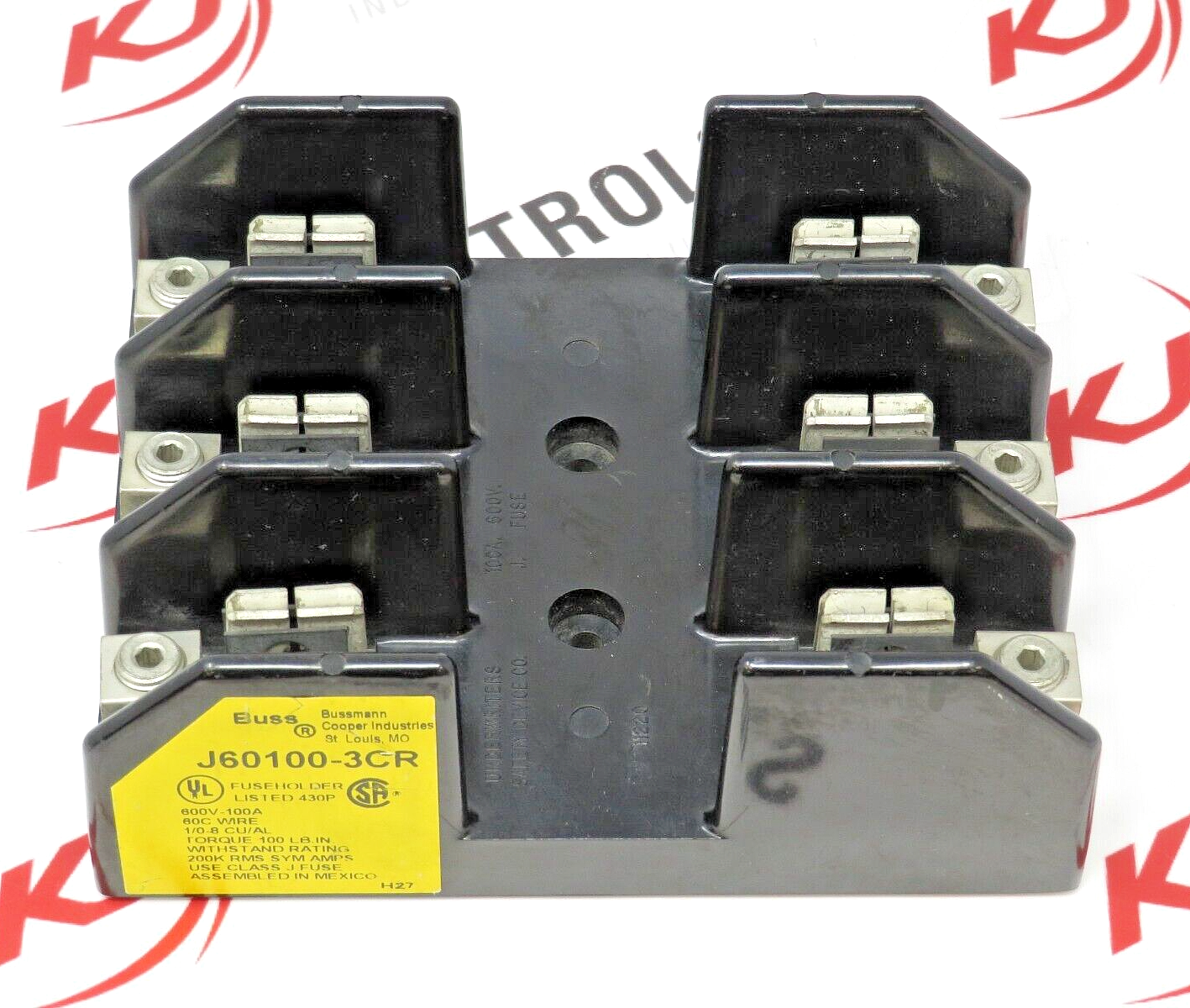 Eaton Cooper Bussmann J60100-3CR 100A 600V Class-J Fuse Holder