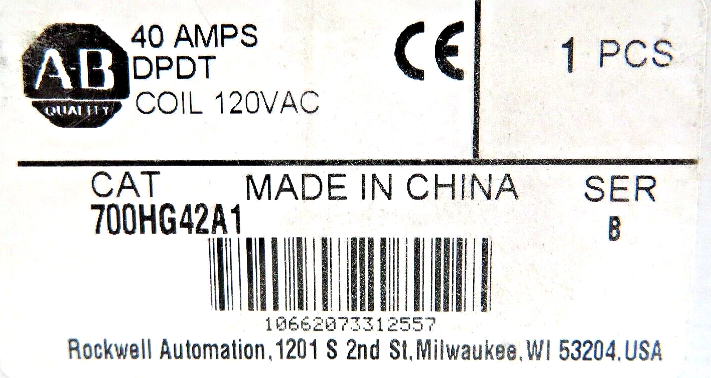 Allen-Bradley 700-HG42A1 Heavy-Duty Open Style Power Control Relay