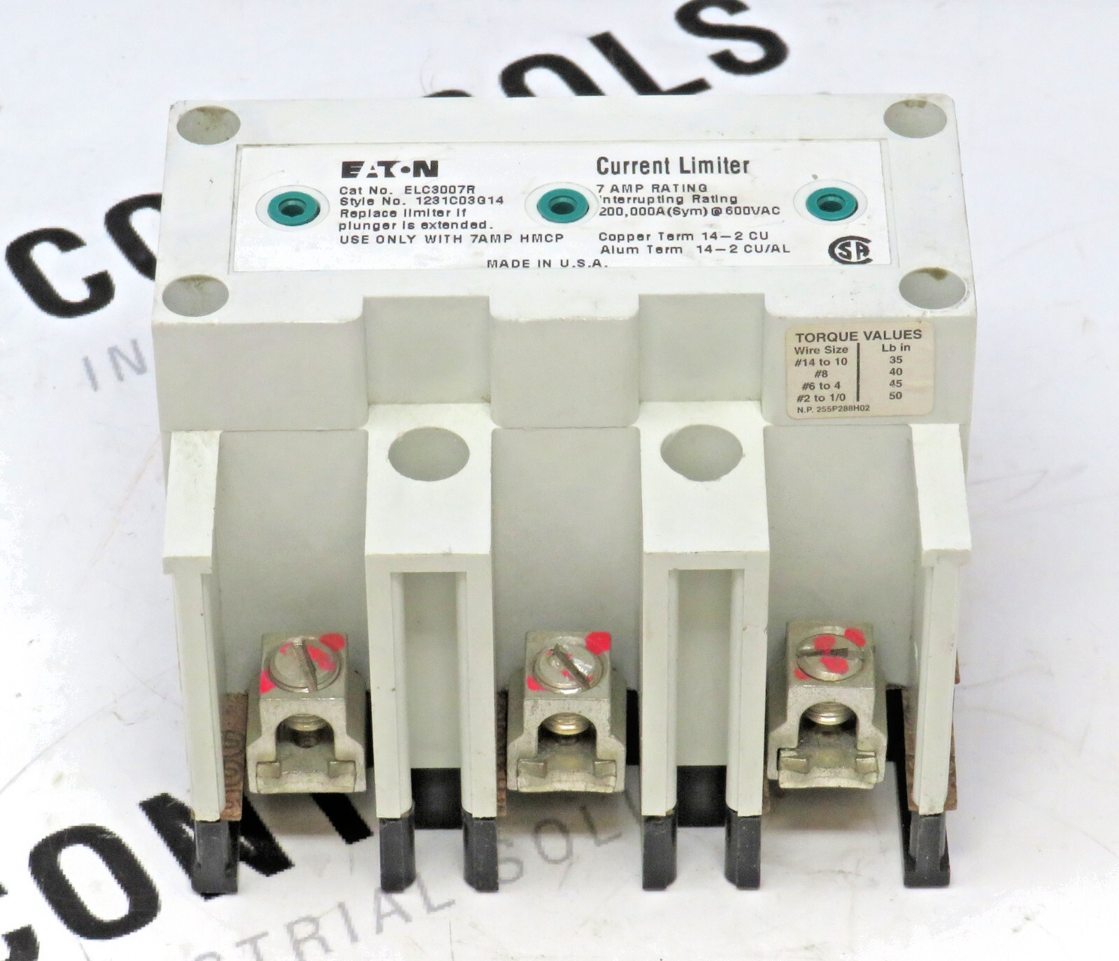 Eaton ELC3007R 7A Current Limiter 3-Pole 600VAC 200kA for HMCP Breakers0
