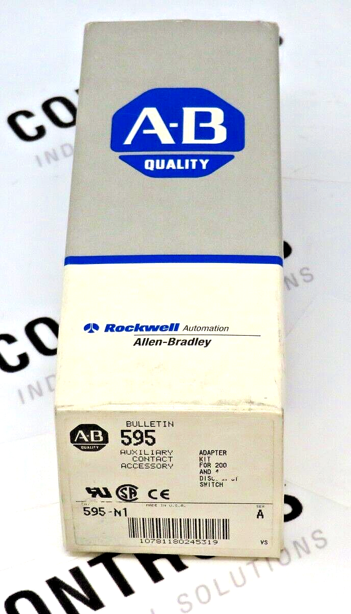 Allen-Bradley 595-N1 Adapter Kit for 200A & 400A Disconnect Switches Aux Contact
