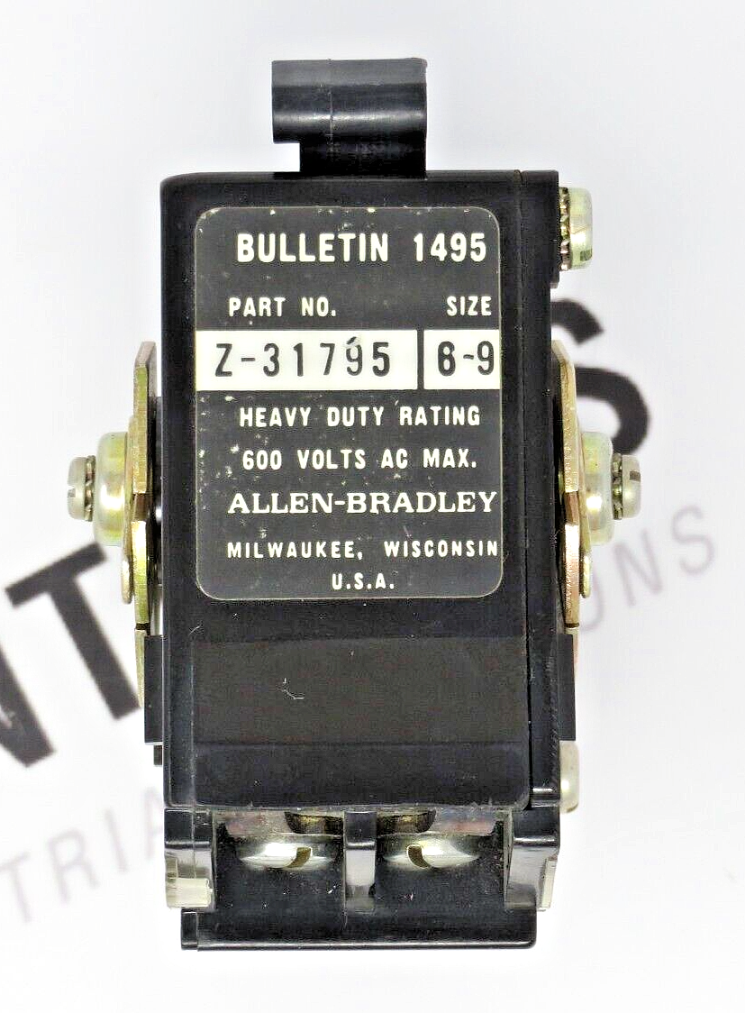 Allen-Bradley Z-31795 Auxiliary Switch Bulletin 1495 600V Size 6-9 Motor Starter