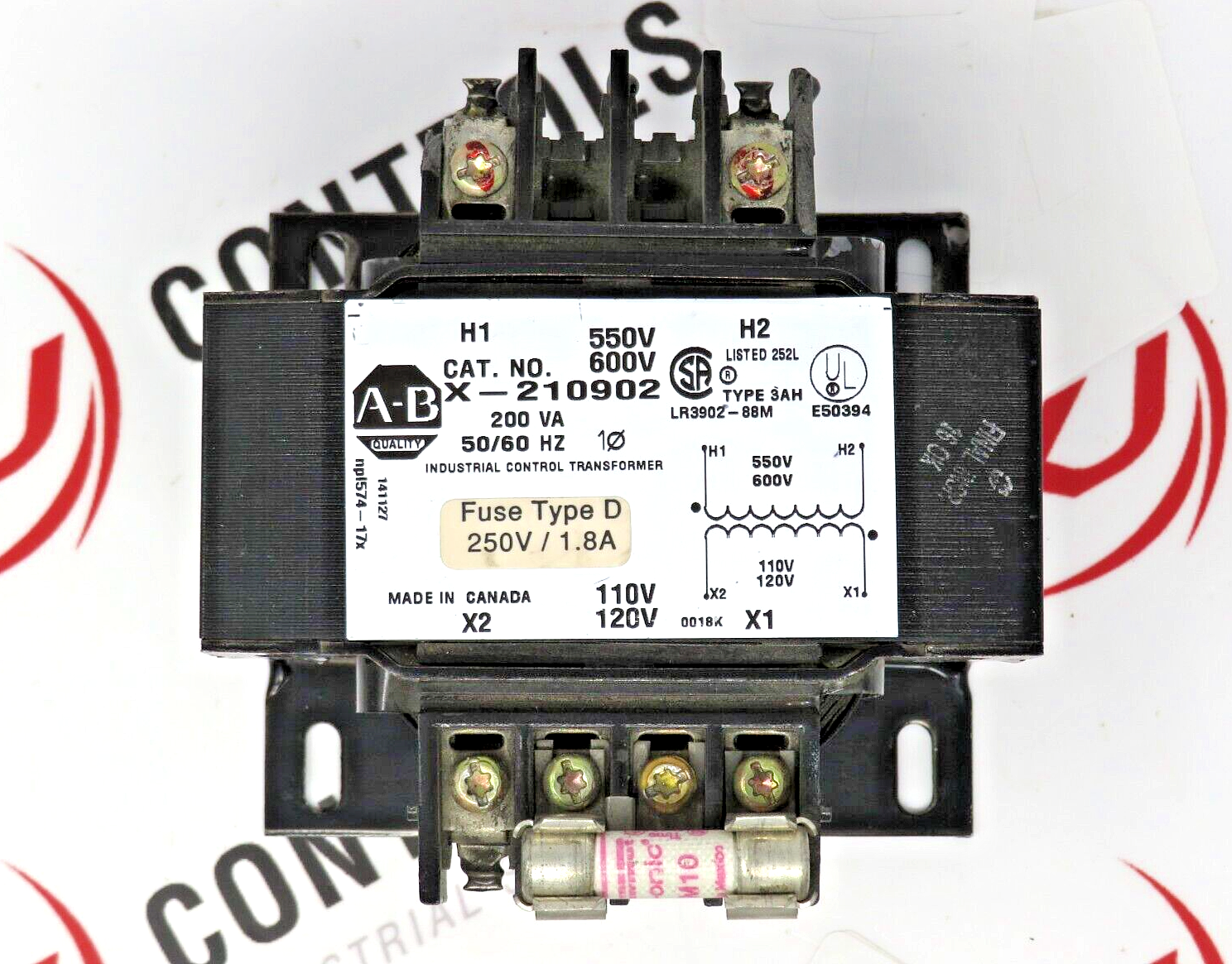 Allen-Bradley X-210902 200VA 550/600V to 110/120V 50/60Hz Industrial Transformer