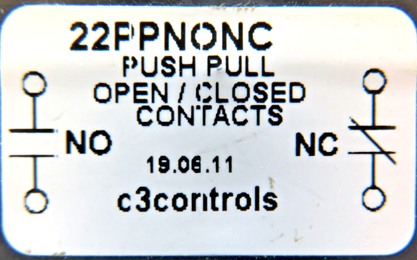 C3 Controls 22PPNONC-XPMRD Push-Pull Button NO/NC Polyester Clamp Mushroom Cap