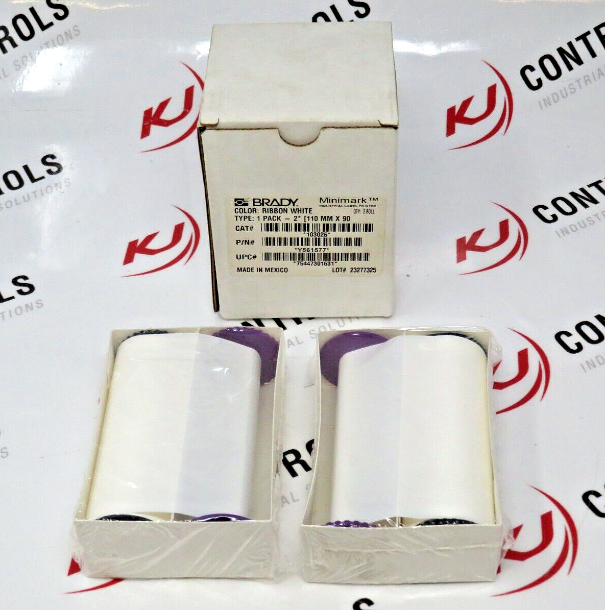 Brady 103026 MiniMark 110MM X 90M White IND. Label Printer Ribbon (Pack of 2)