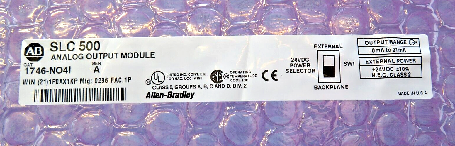 Allen-Bradley 1746-NO4I SLC 500 Analog Output Module Series A (PCB Board Only)