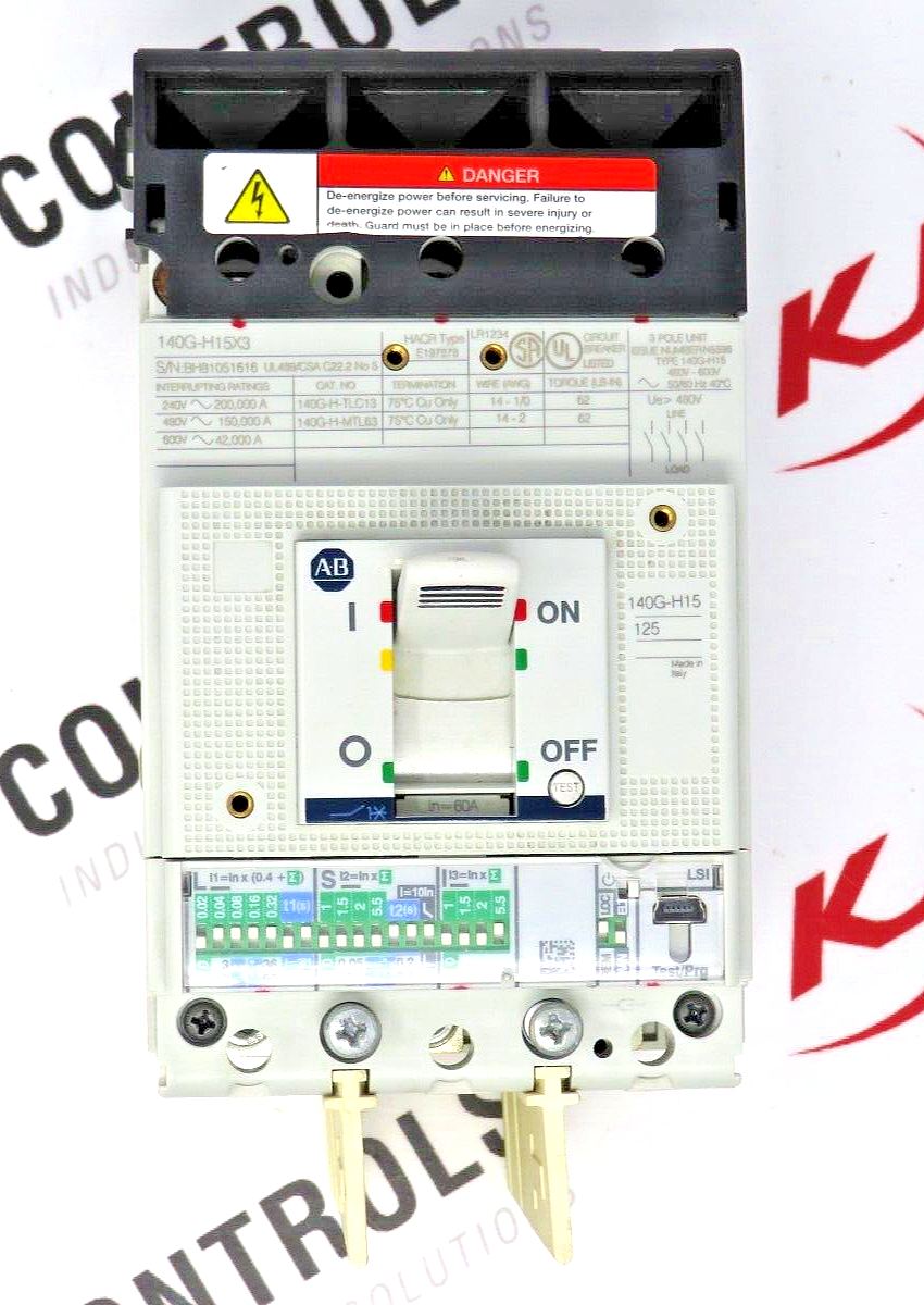 Allen-Bradley 140G-H15X3 125A Molded Case Circuit Breaker 140G-HTH3-C60 Trip LSI