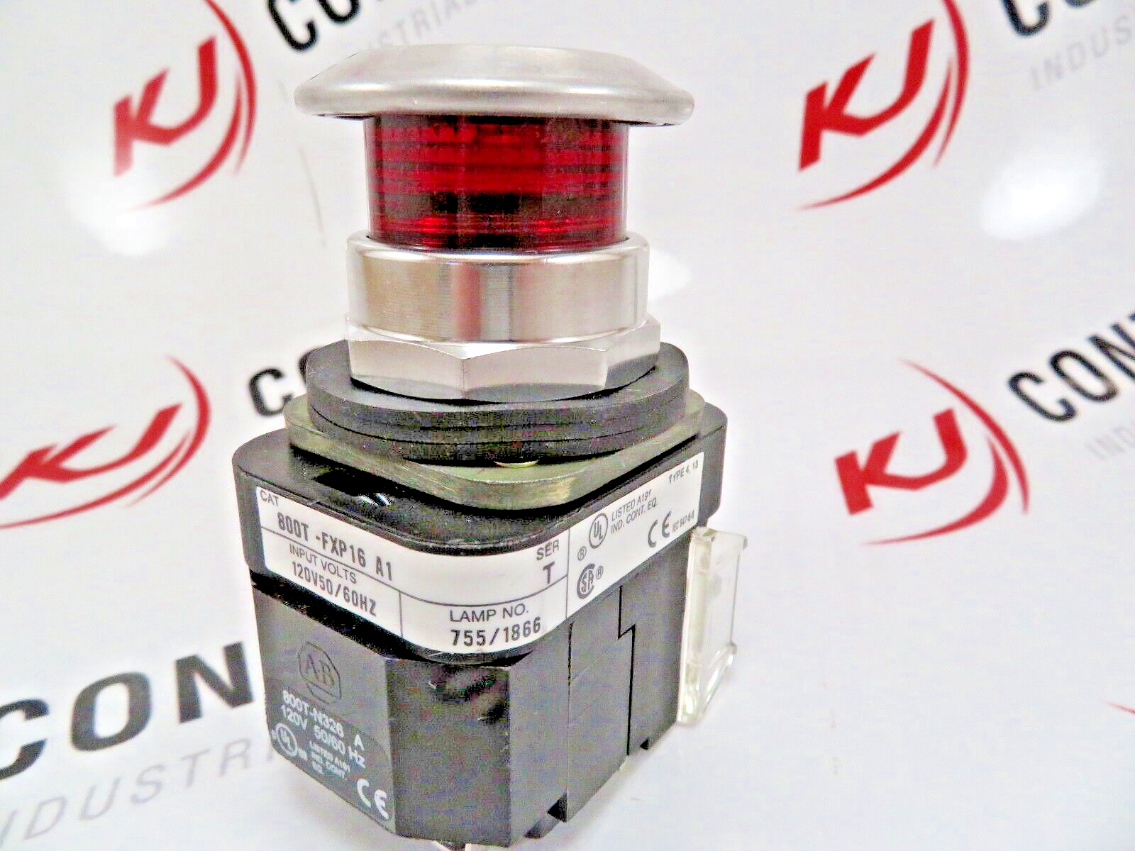 Allen-Bradley 800T-FXP16RA1 120V Push-Pull Red Pilot Device