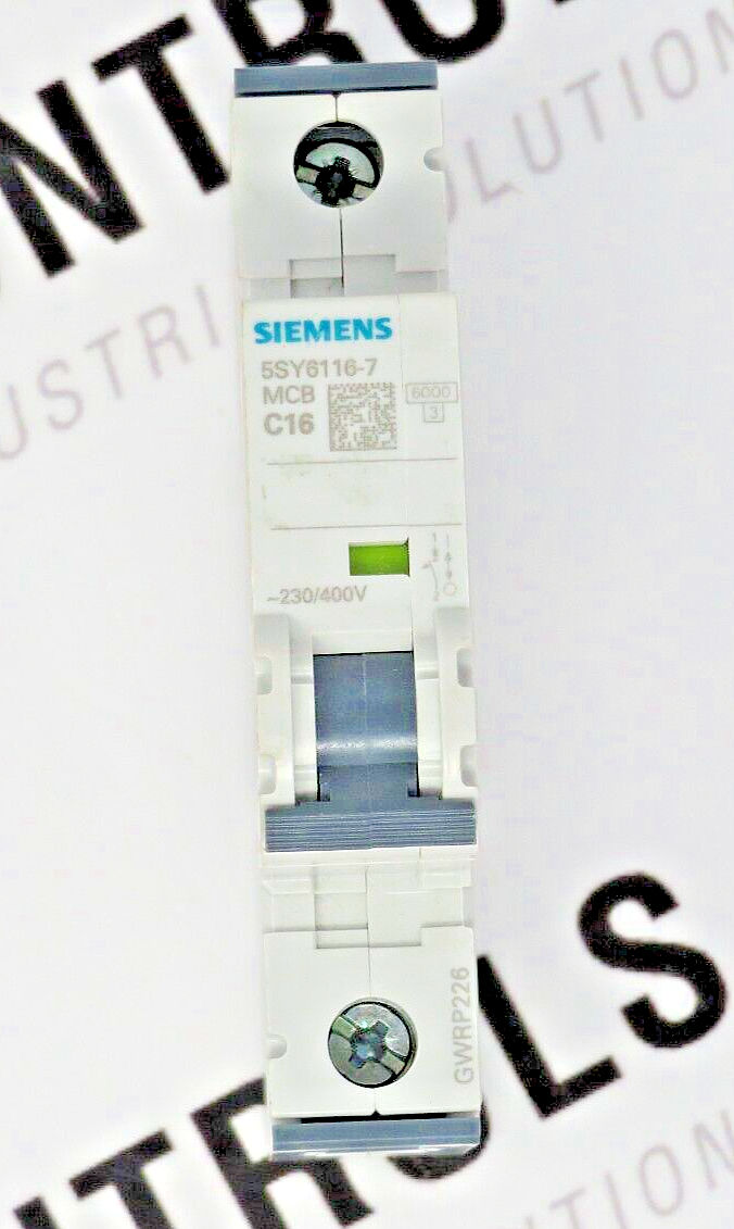 Siemens 5SY6116-7 Miniature Circuit Breaker 16A 1-Pole 230/400VAC DIN Rail Mount