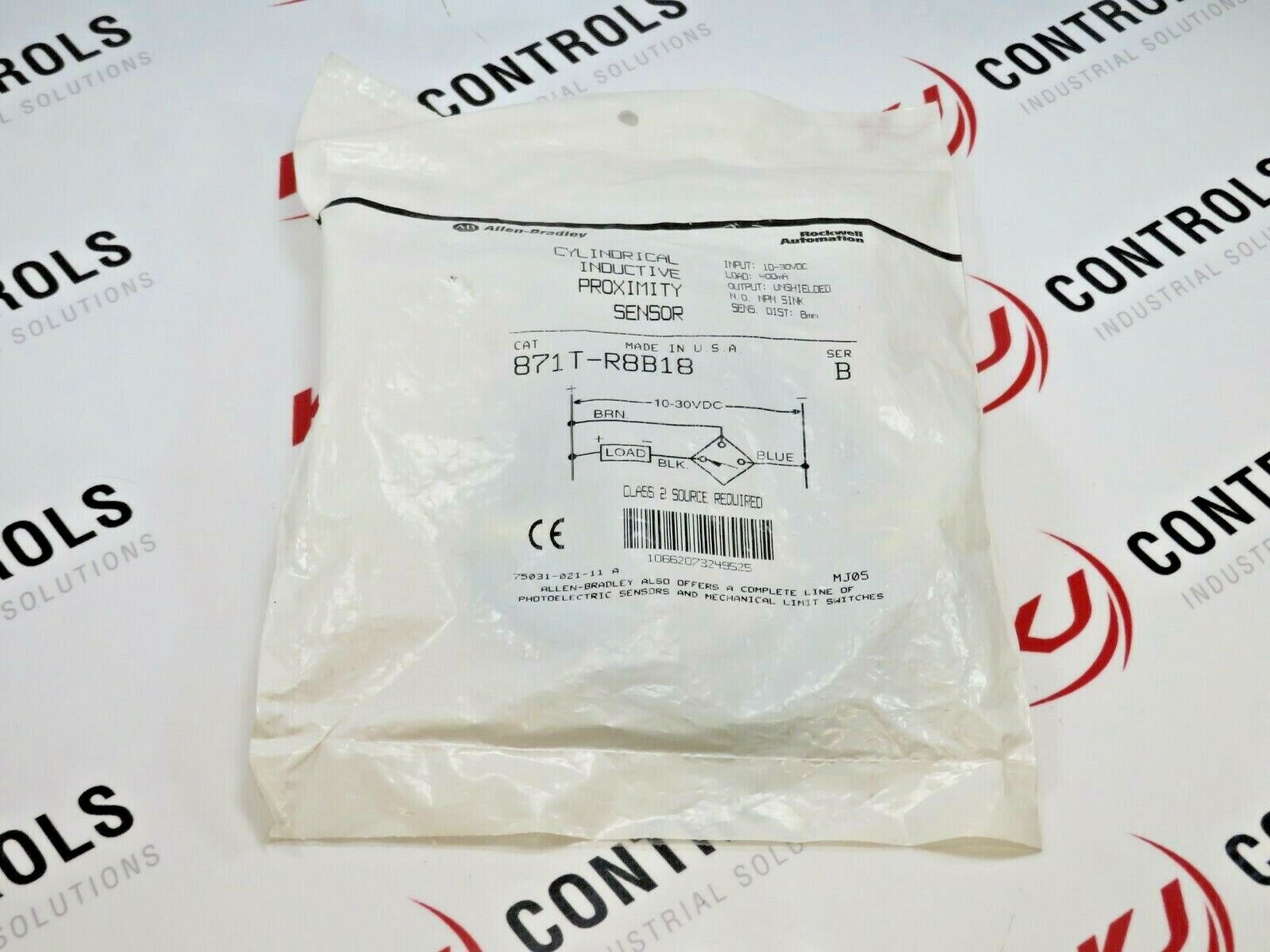 Allen-Bradley 871T-R8B18 Cylindrical Inductive Proximity Sensor 10-30VDC