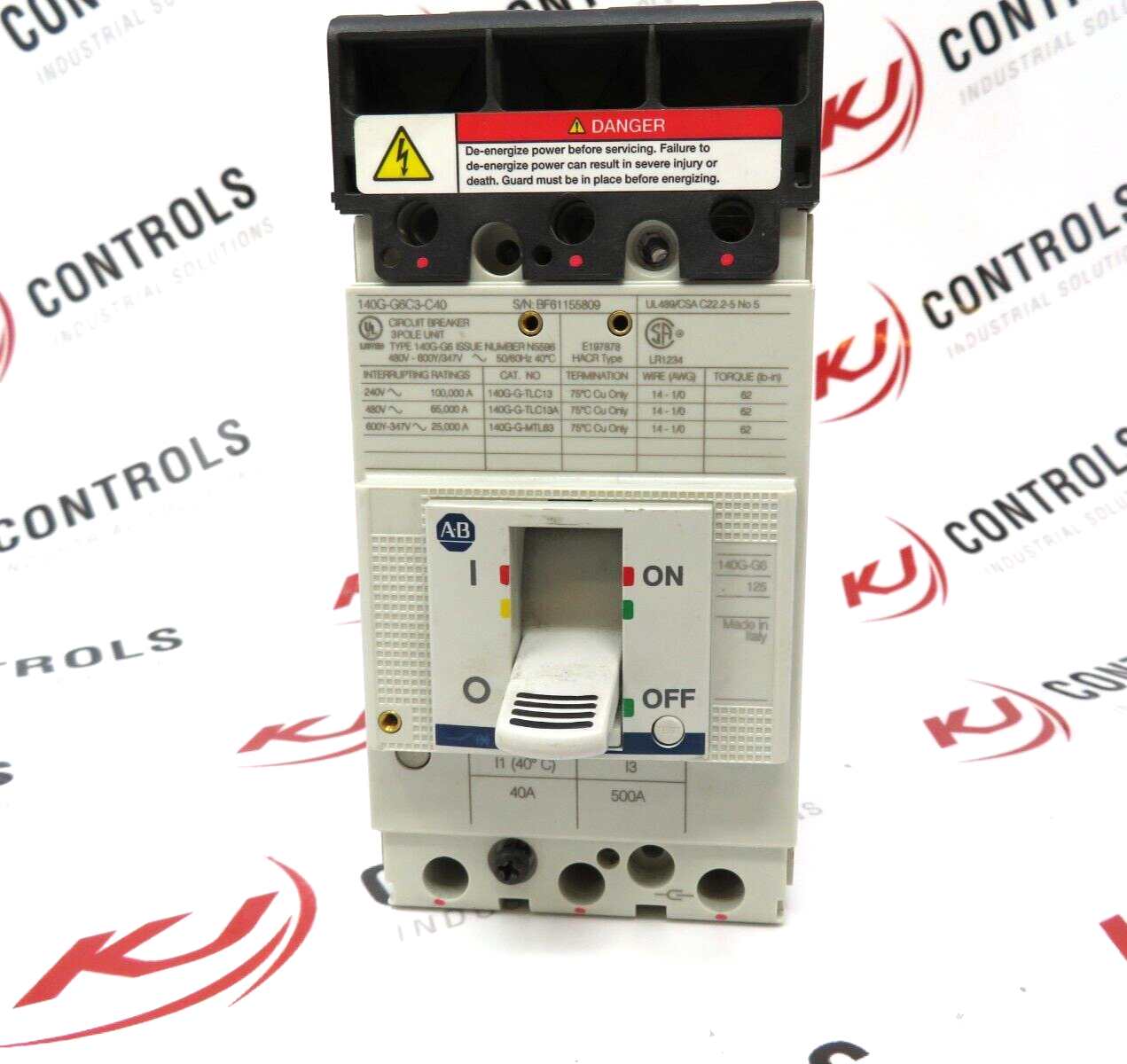 Allen-Bradley 140G-G6C3-C40 Molded Case Circuit Breaker 125A G-Frame 3-Poles